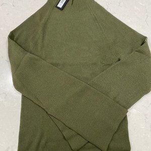 Banana Republic Mock Turtleneck Flare Sleeve Ribbed Sweater